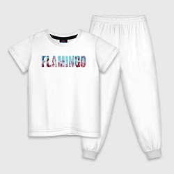 Пижама хлопковая детская FLAMINGO, цвет: белый
