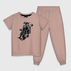 Пижама хлопковая детская Степной Волк Степпенвулф, цвет: пыльно-розовый