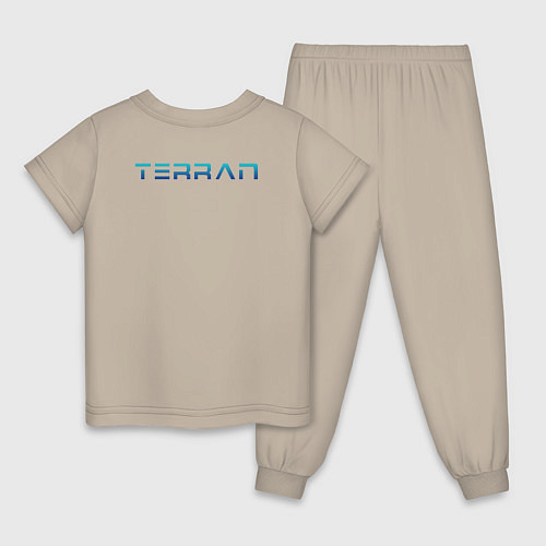 Детская пижама Terran logo mini Blue / Миндальный – фото 2