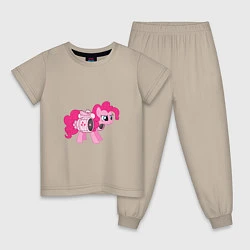 Пижама хлопковая детская Pinkie Pie, цвет: миндальный