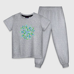 Пижама хлопковая детская Молекула, цвет: меланж