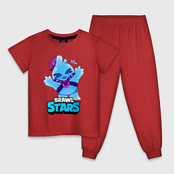 Пижама хлопковая детская Сквик Squeak Brawl Stars, цвет: красный