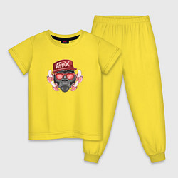 Пижама хлопковая детская Крутой Примат, цвет: желтый