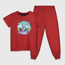 Пижама хлопковая детская Cuphead and Mugman, цвет: красный