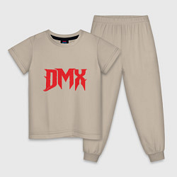 Пижама хлопковая детская DMX Power, цвет: миндальный