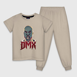 Пижама хлопковая детская DMX Evil, цвет: миндальный