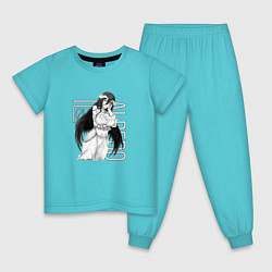 Пижама хлопковая детская Альбедо Оверлорд, цвет: бирюзовый