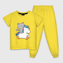 Детская пижама Котёнок верхом на единороге