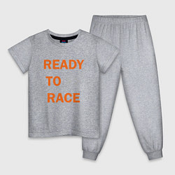 Пижама хлопковая детская KTM READY TO RACE спина Z, цвет: меланж