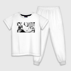 Пижама хлопковая детская МОБ ПСИХО 100, цвет: белый