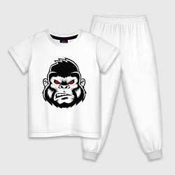 Пижама хлопковая детская Bad Monkey, цвет: белый