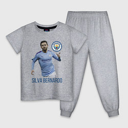Пижама хлопковая детская Silva Bernardo Манчестер Сити, цвет: меланж