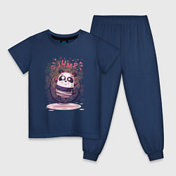 Пижама хлопковая детская Panda jump, цвет: тёмно-синий