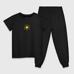 Пижама хлопковая детская Солнышко, цвет: черный