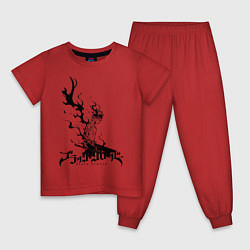 Пижама хлопковая детская Черный Аста Черный Клевер, цвет: красный