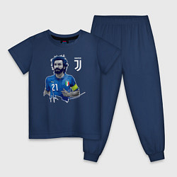 Пижама хлопковая детская Andrea Pirlo, цвет: тёмно-синий