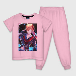 Пижама хлопковая детская Tartaglia, цвет: светло-розовый