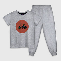 Пижама хлопковая детская Ретро велосипед, цвет: меланж