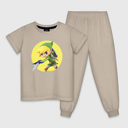 Пижама хлопковая детская Линк, цвет: миндальный