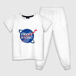 Пижама хлопковая детская Без паники, цвет: белый