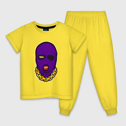 Пижама хлопковая детская DaBaby Purple Mask, цвет: желтый