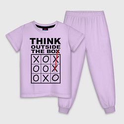Пижама хлопковая детская THINK OUTSIDE THE BOX, цвет: лаванда