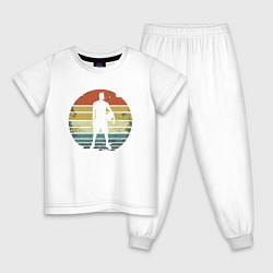 Пижама хлопковая детская Basket Boy, цвет: белый