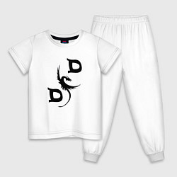 Пижама хлопковая детская D&D Dragon, цвет: белый