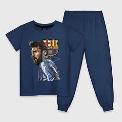 Пижама хлопковая детская Lionel Messi Barcelona Argentina Striker, цвет: тёмно-синий