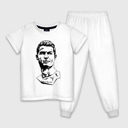 Пижама хлопковая детская Ronaldo Manchester United Portugal, цвет: белый