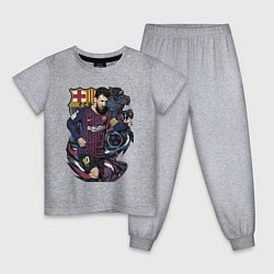 Пижама хлопковая детская Messi Barcelona Argentina Striker, цвет: меланж