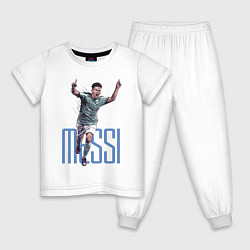 Пижама хлопковая детская Lionel Messi Barcelona Argentina Striker!, цвет: белый
