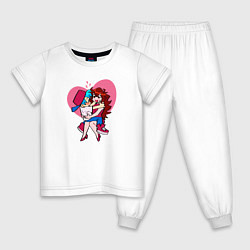 Пижама хлопковая детская FNF Love, цвет: белый