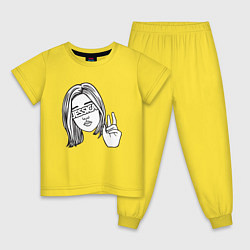Пижама хлопковая детская Jessica, цвет: желтый