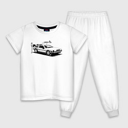 Пижама хлопковая детская DeLorean, цвет: белый