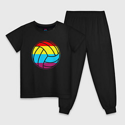 Пижама хлопковая детская Color Ball, цвет: черный