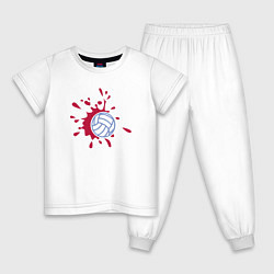 Пижама хлопковая детская Volleyball Boom, цвет: белый