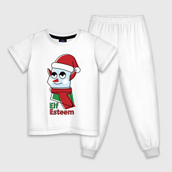 Пижама хлопковая детская Elf Esteem, цвет: белый