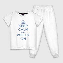Пижама хлопковая детская Volley On, цвет: белый