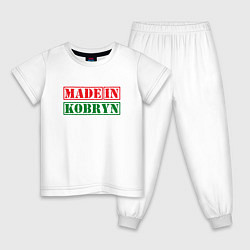 Пижама хлопковая детская Кобрин - Беларусь, цвет: белый