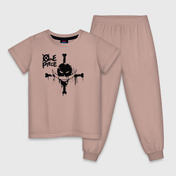 Пижама хлопковая детская Пираты Белоуса One Piece, цвет: пыльно-розовый