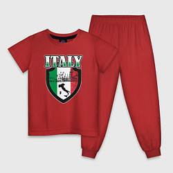 Пижама хлопковая детская Italy Shield, цвет: красный
