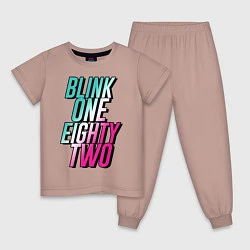Пижама хлопковая детская BLINK 182, цвет: пыльно-розовый