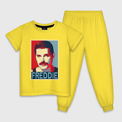 Пижама хлопковая детская Freddie, цвет: желтый