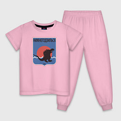 Пижама хлопковая детская Герб города Нижнегодзильск, цвет: светло-розовый