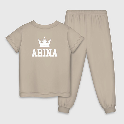 Детская пижама Арина Корона на спине / Миндальный – фото 2