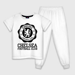 Пижама хлопковая детская Chelsea FC: Emblem, цвет: белый