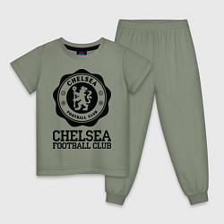 Пижама хлопковая детская Chelsea FC: Emblem, цвет: авокадо