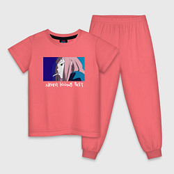 Пижама хлопковая детская Never knows best color, цвет: коралловый