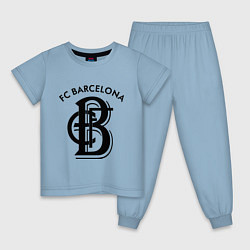 Пижама хлопковая детская FC Barcelona, цвет: мягкое небо